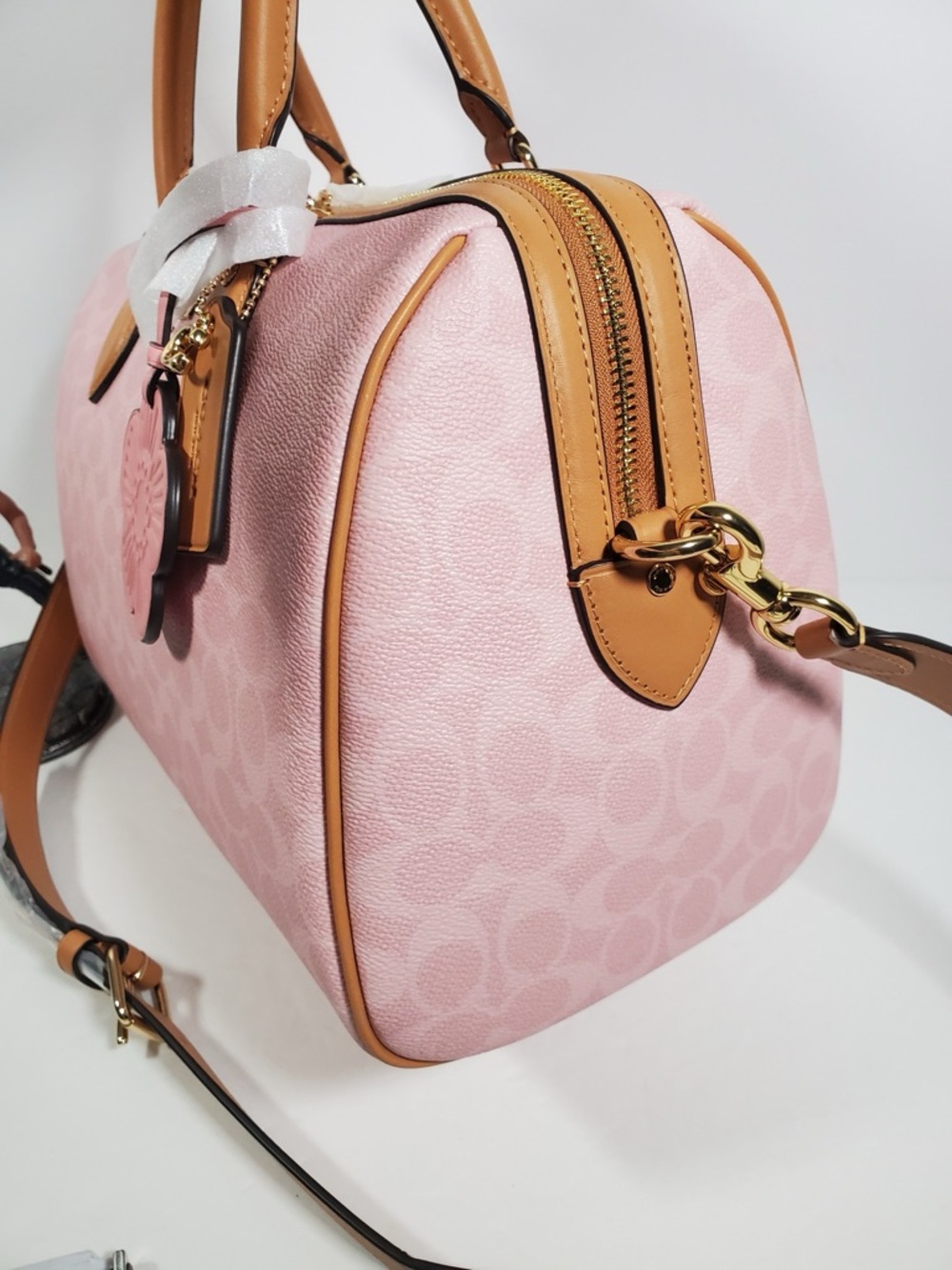NWT!COACH Erin Shoulder Bag In Signature Canvas With Charms powder pink - Picture 5 of 12